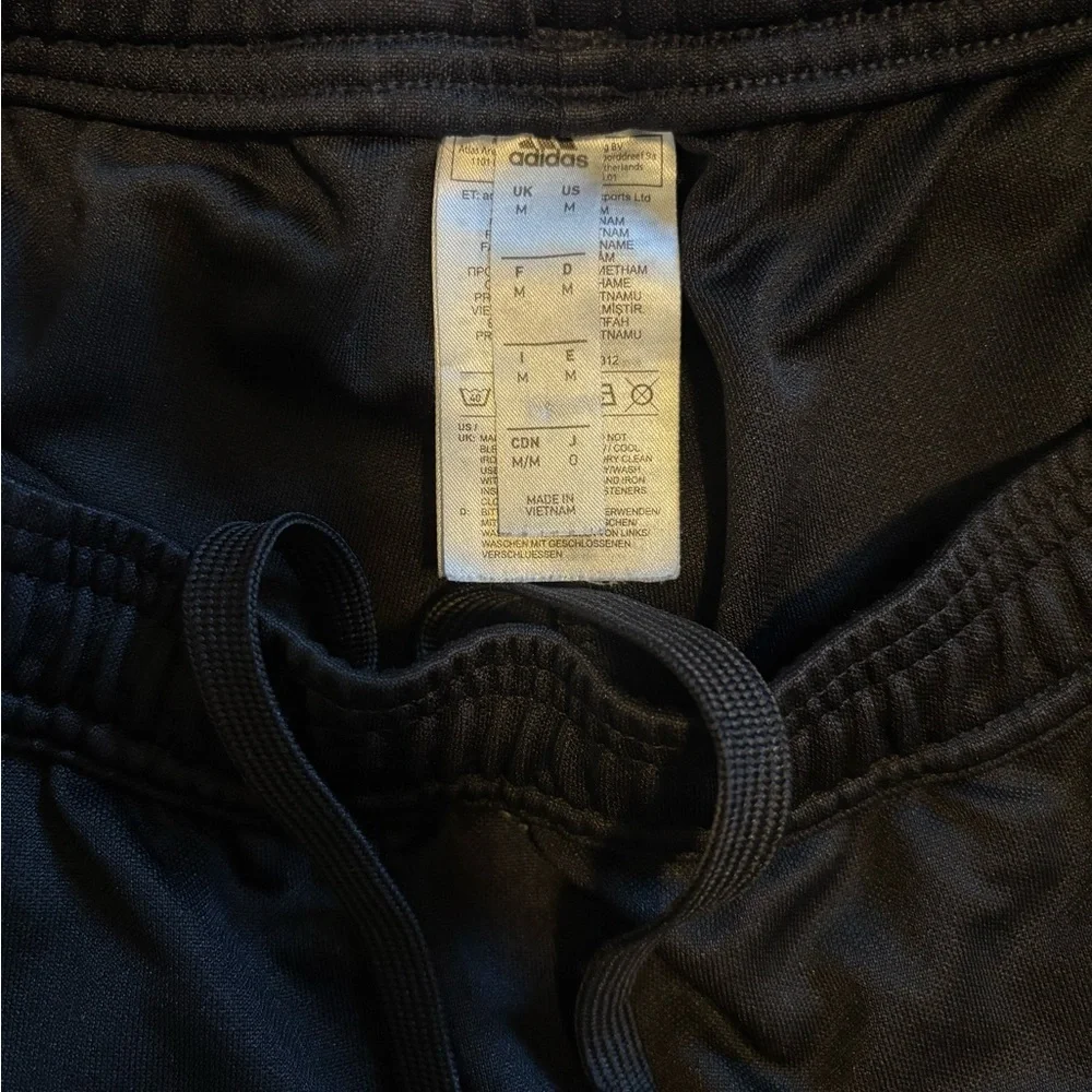 Adidas Men’s Black 3 Stripe Track Pants with zip ankle